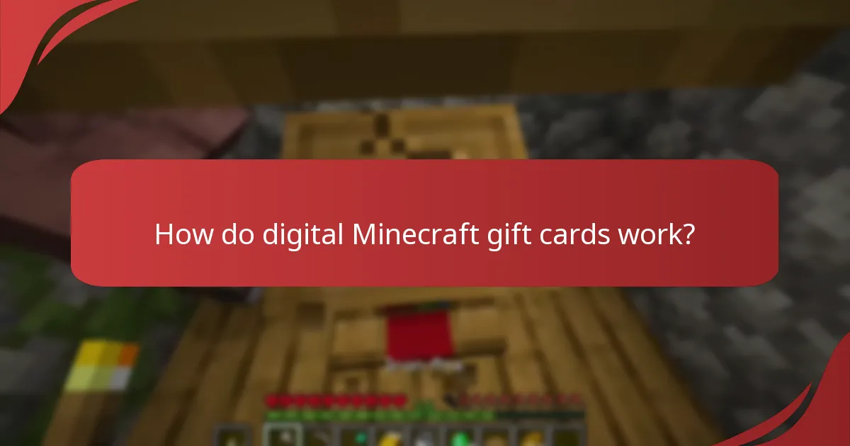 How do digital Minecraft gift cards work?